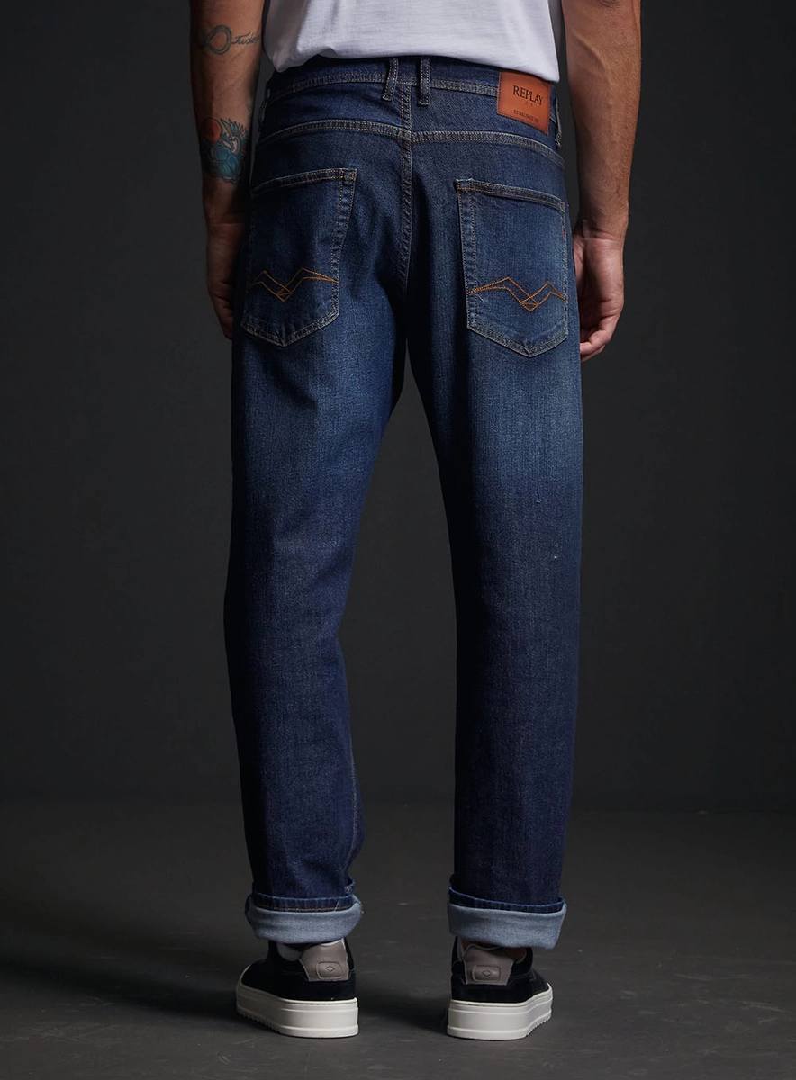 Calça Jeans Masculina Grover Straight Índigo Replay