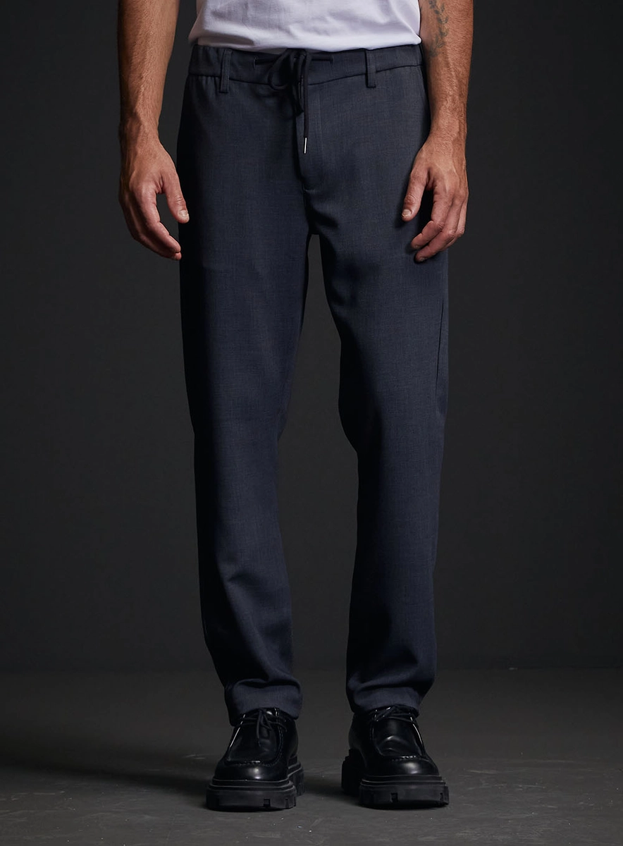 Calça Alfaiataria Masculina Chino Cós Com Elástico Cinza Replay