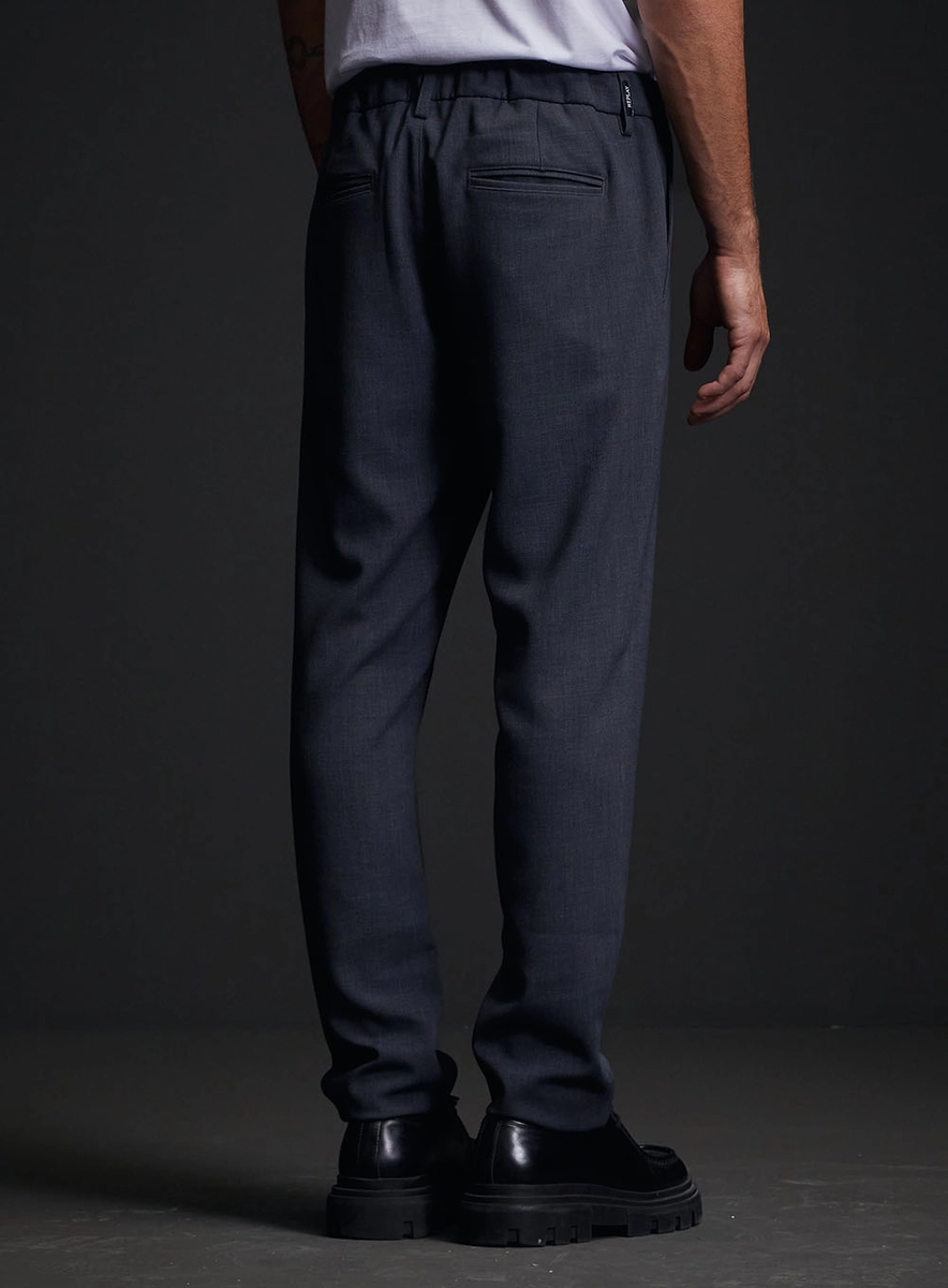 Calça Alfaiataria Masculina Chino Cós Com Elástico Cinza Replay