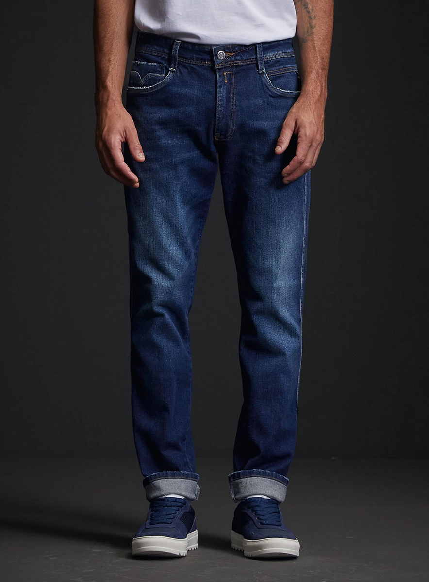 Calça Jeans Masculina Anbass Skinny Índigo Replay