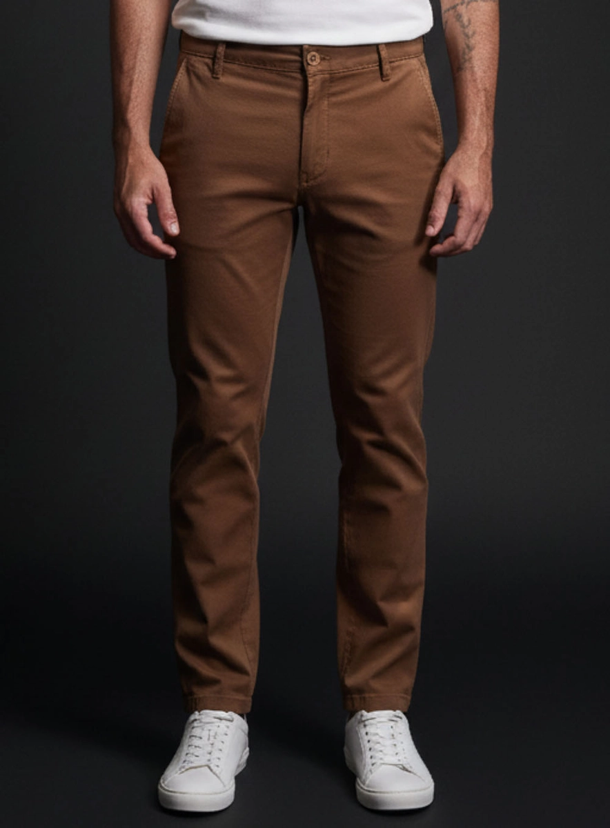 Calça Sarja Alfaiataria Chino Masculina Marrom Replay
