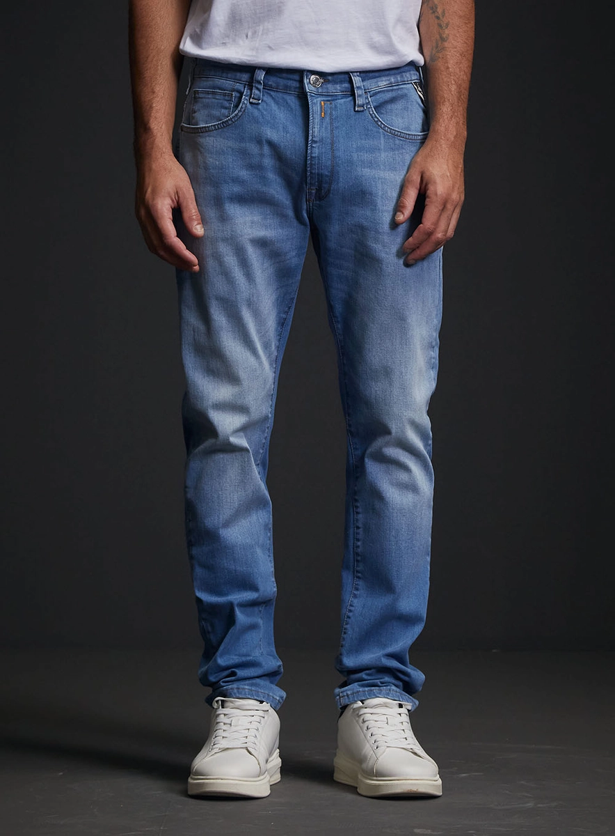 Calça Jeans Masculina Neaal Skinny Cintura Média Índigo Replay