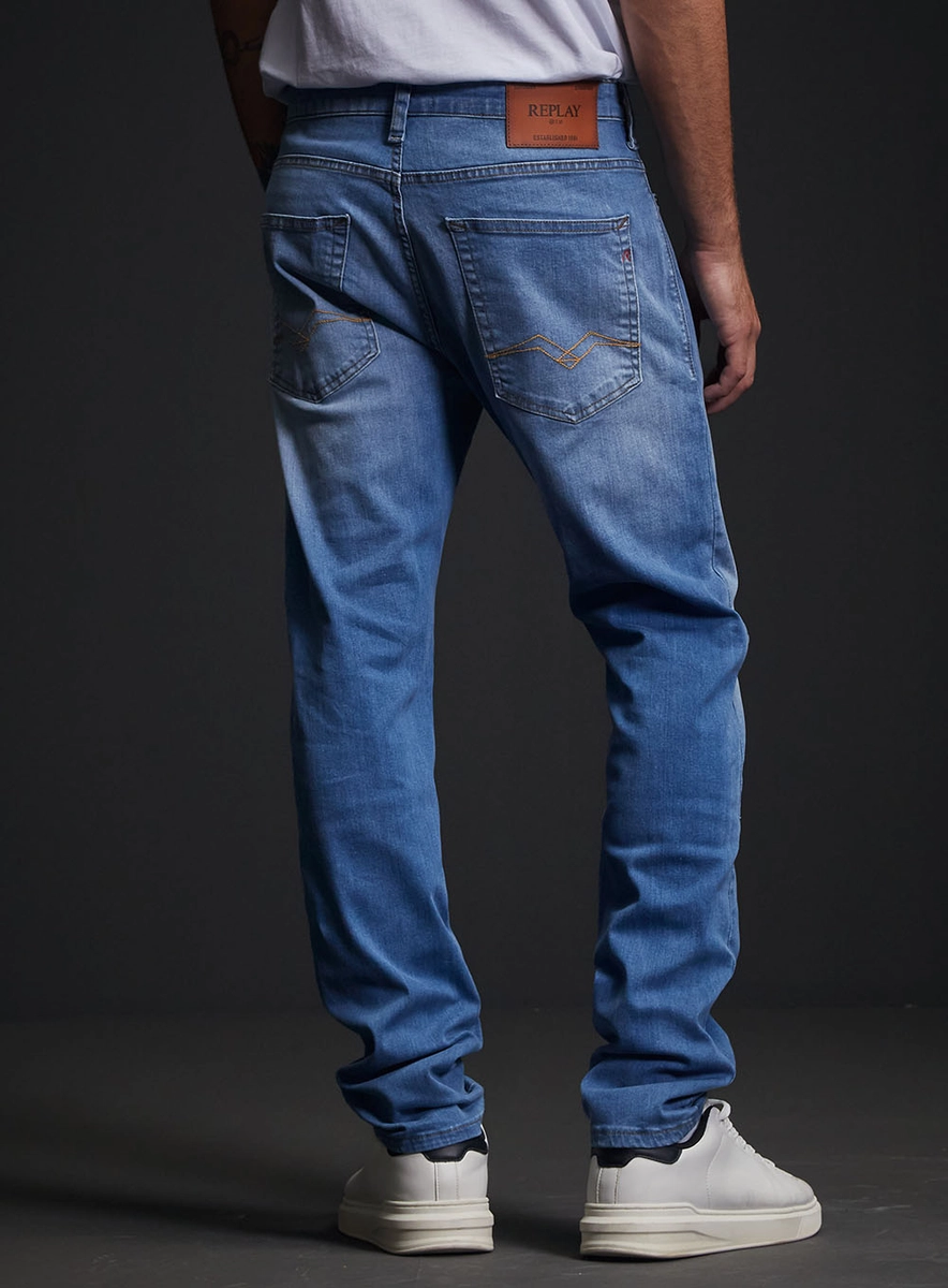 Calça Jeans Masculina Neaal Skinny Cintura Média Índigo Replay