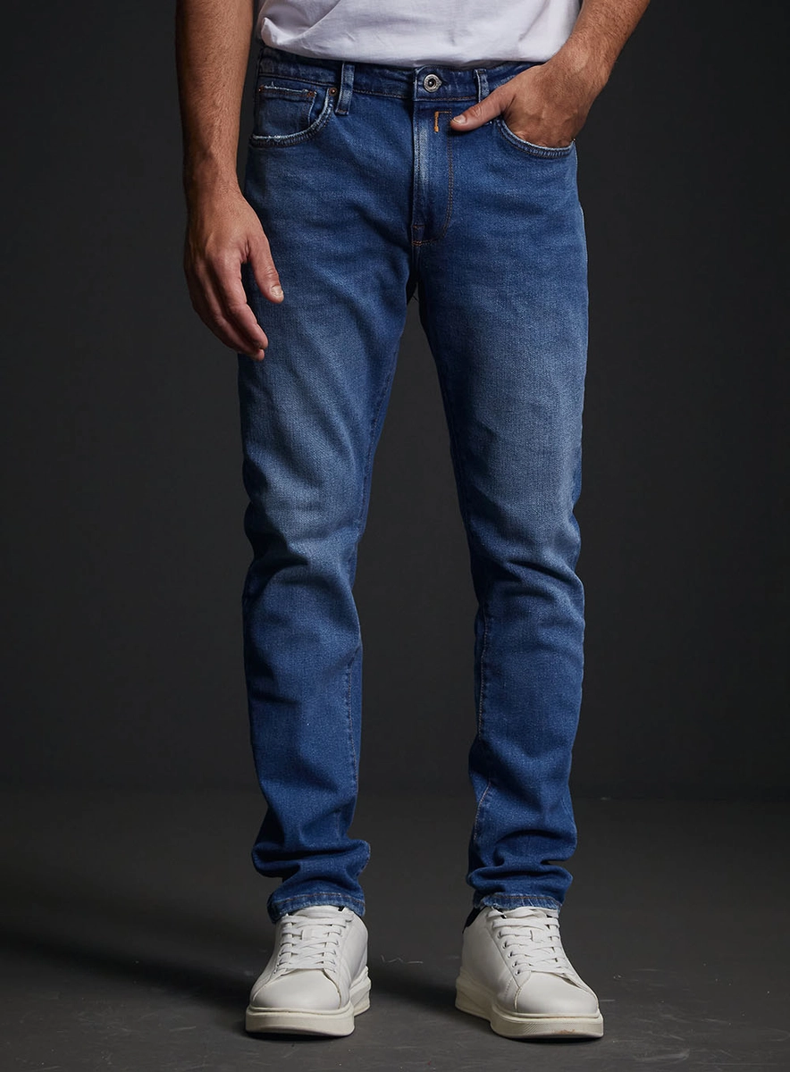 Calça Jeans Masculina Neaal Skinny Cintura Média Índigo Replay