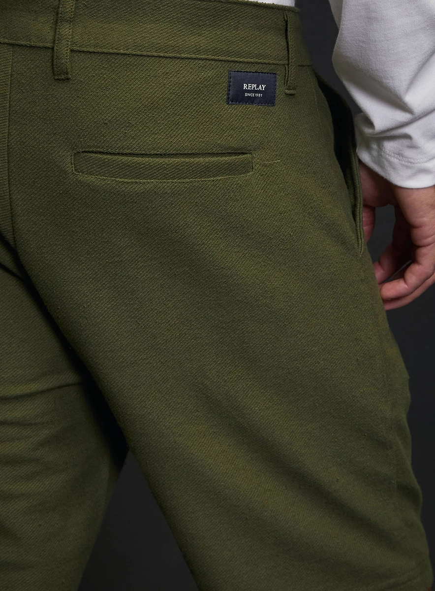 Bermuda Alfaiataria Chino Masculina Verde Lcecci