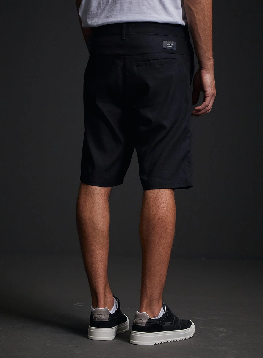 Bermuda Alfaiataria Regular Masculina Preto Replay