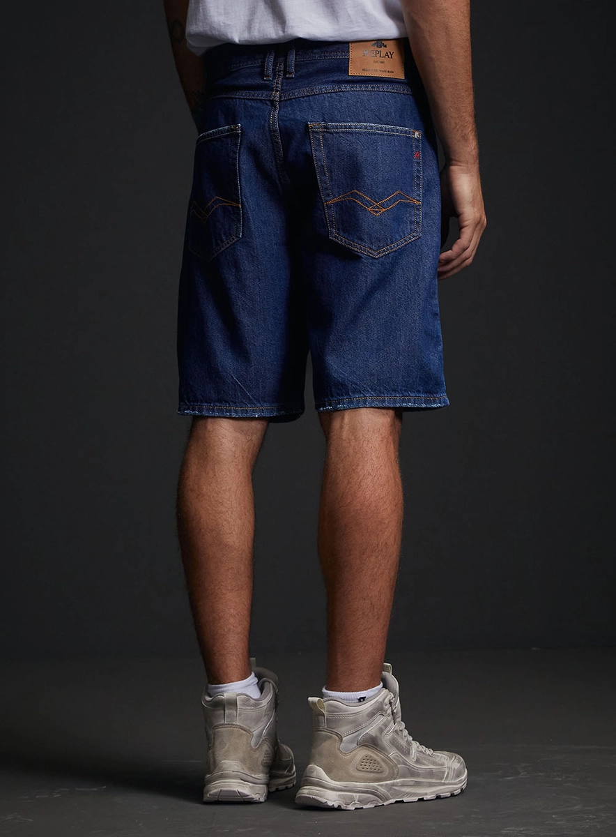 Bermuda Jeans Grover Straight Masculina Índigo Replay