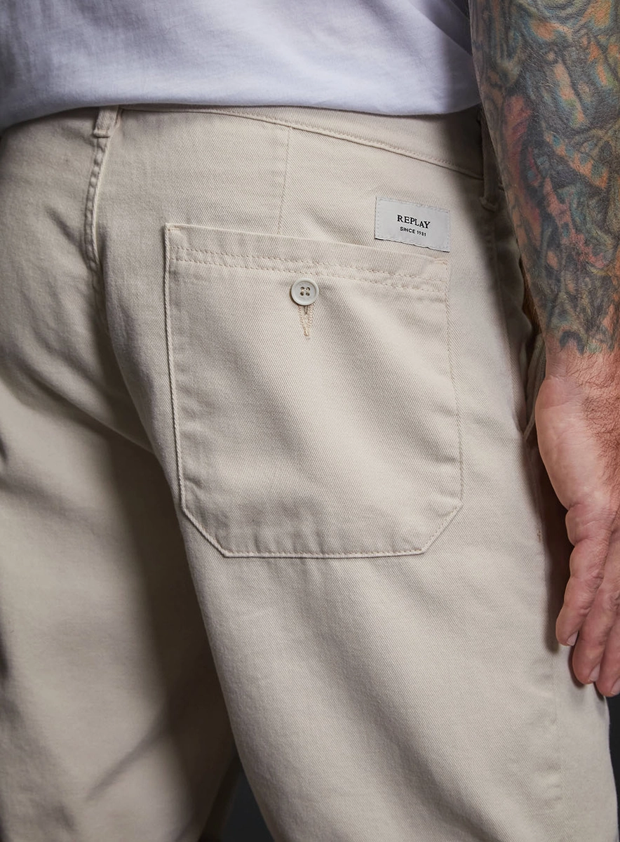 Bermuda Sarja Alfaiataria Chino Masculina Bege Italian Lcecci