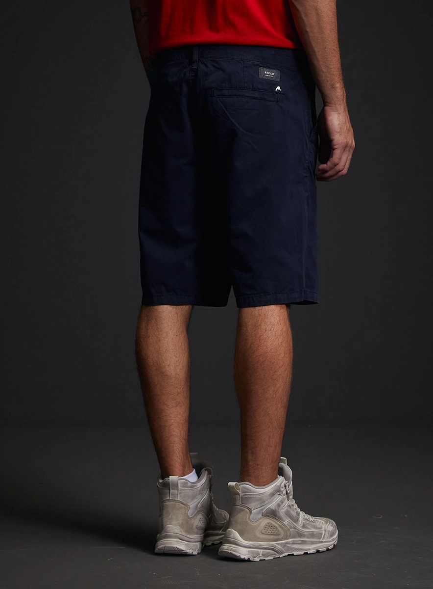 Bermuda Sarja Alfaiataria Chino Masculina Azul Caelum Replay
