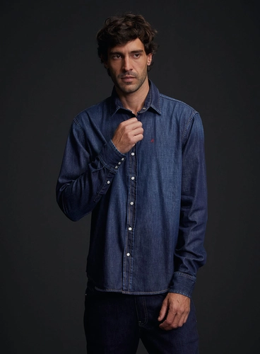 Camisa Jeans Masculina Regular