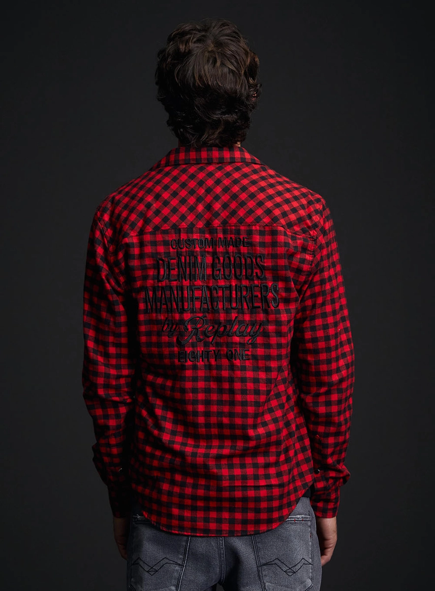Camisa Masculina Regular Xadrez Estampados Replay