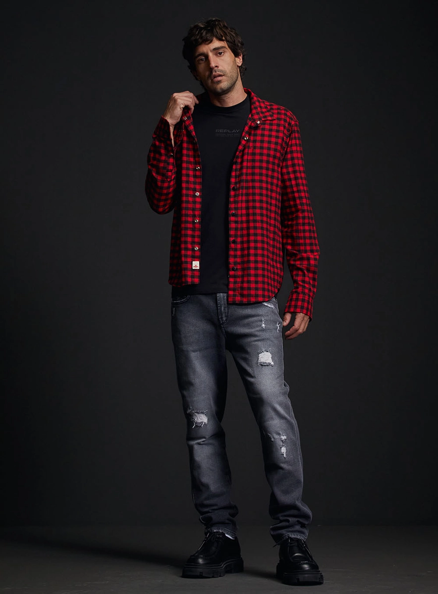 Camisa Masculina Regular Xadrez Estampados Lcecci