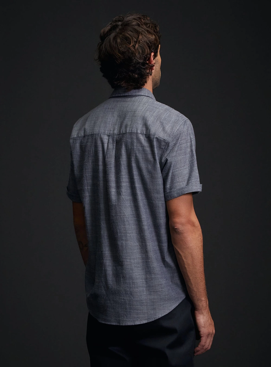 Camisa Masculina Regular Texturizada Preto Lcecci