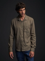 Camisa Masculina Regular Com Bolso