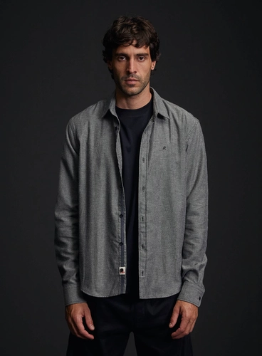 Camisa Regular Masculina Manga Longa