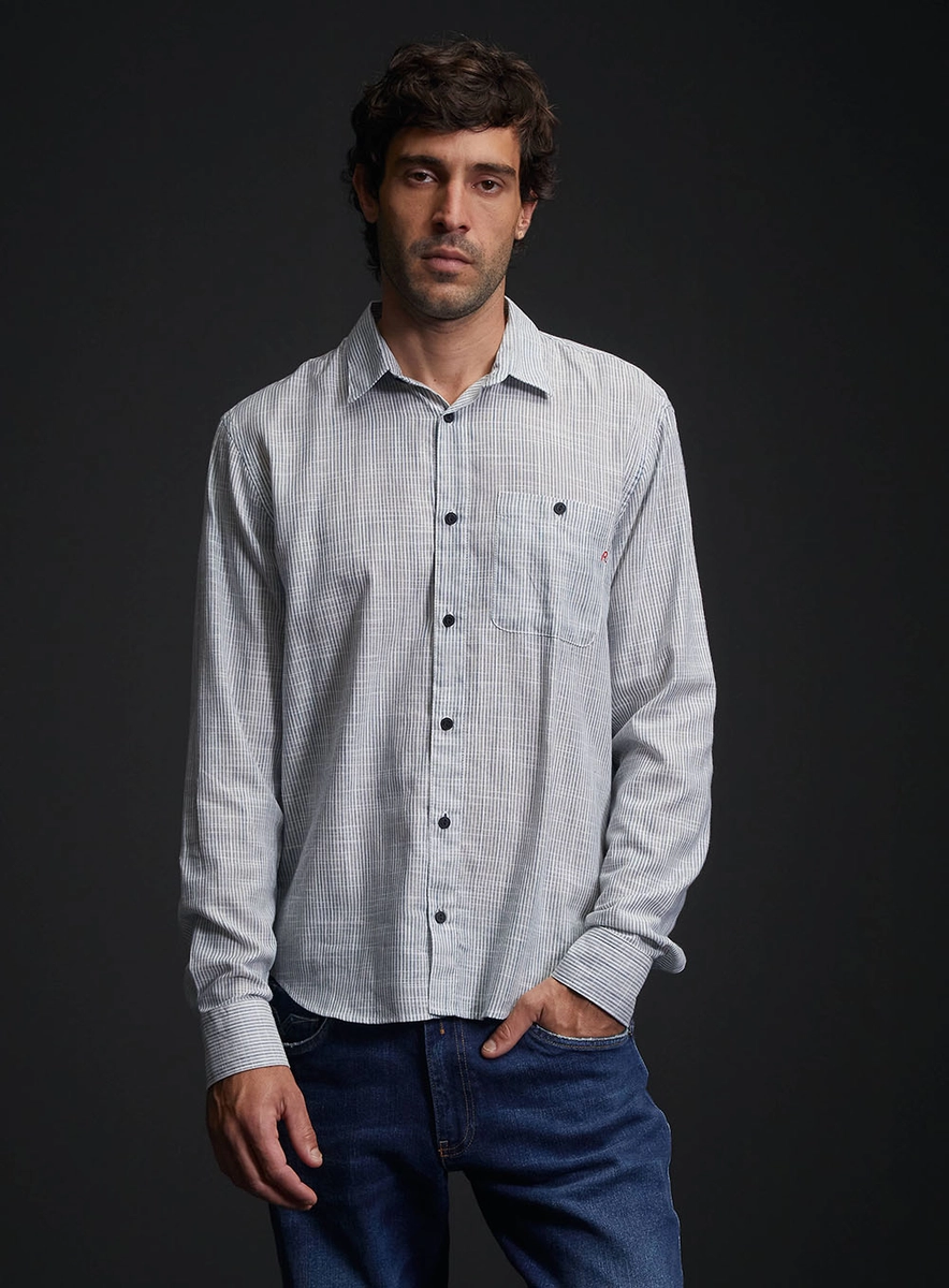 Camisa Masculina Regular Listrada Estampados Replay