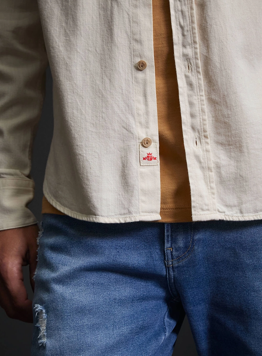 Camisa Masculina De Sarja Regular Off Shell Lcecci