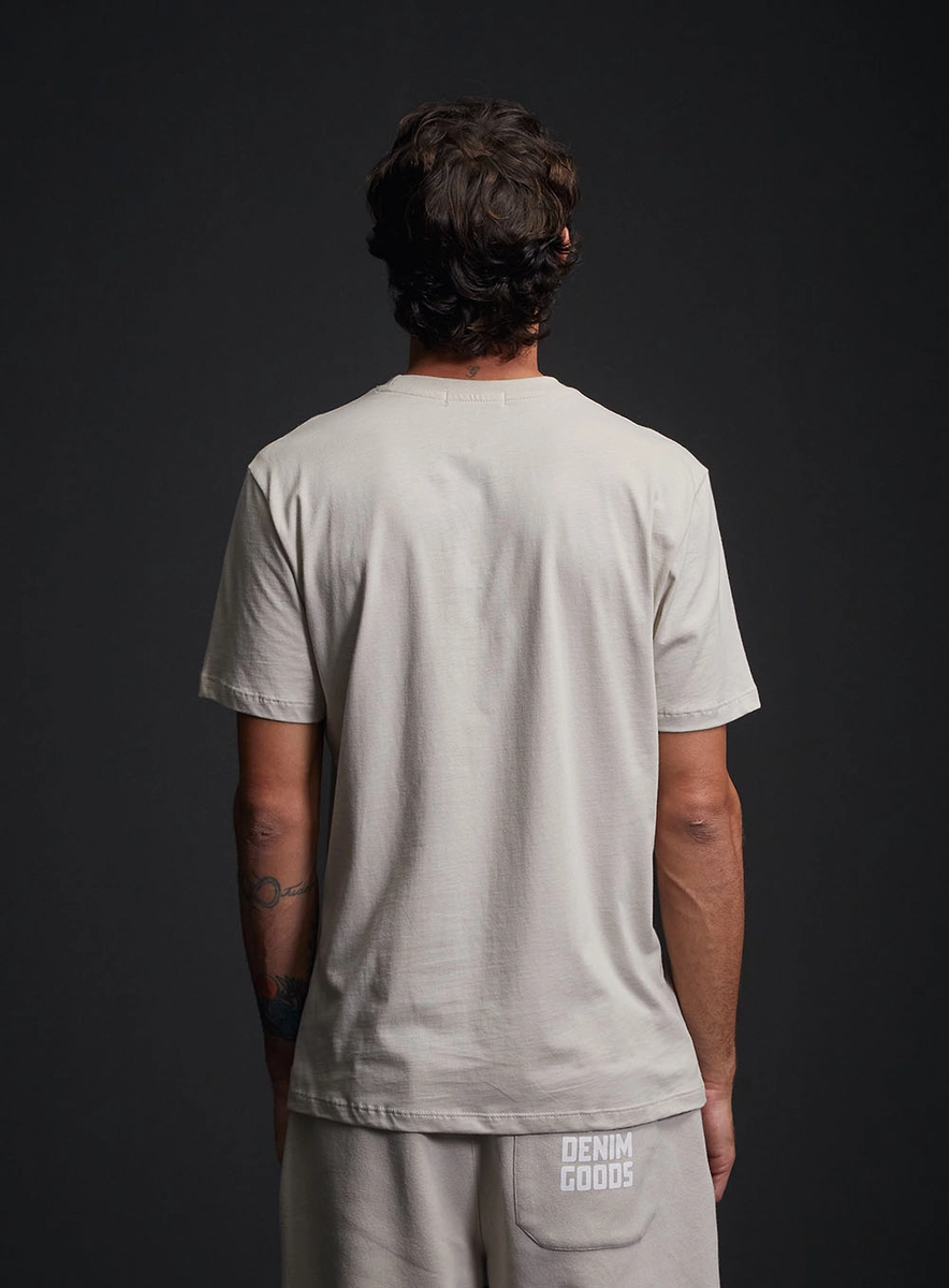 Camiseta Masculina Regular Básica Com Detalhe Bege Replay