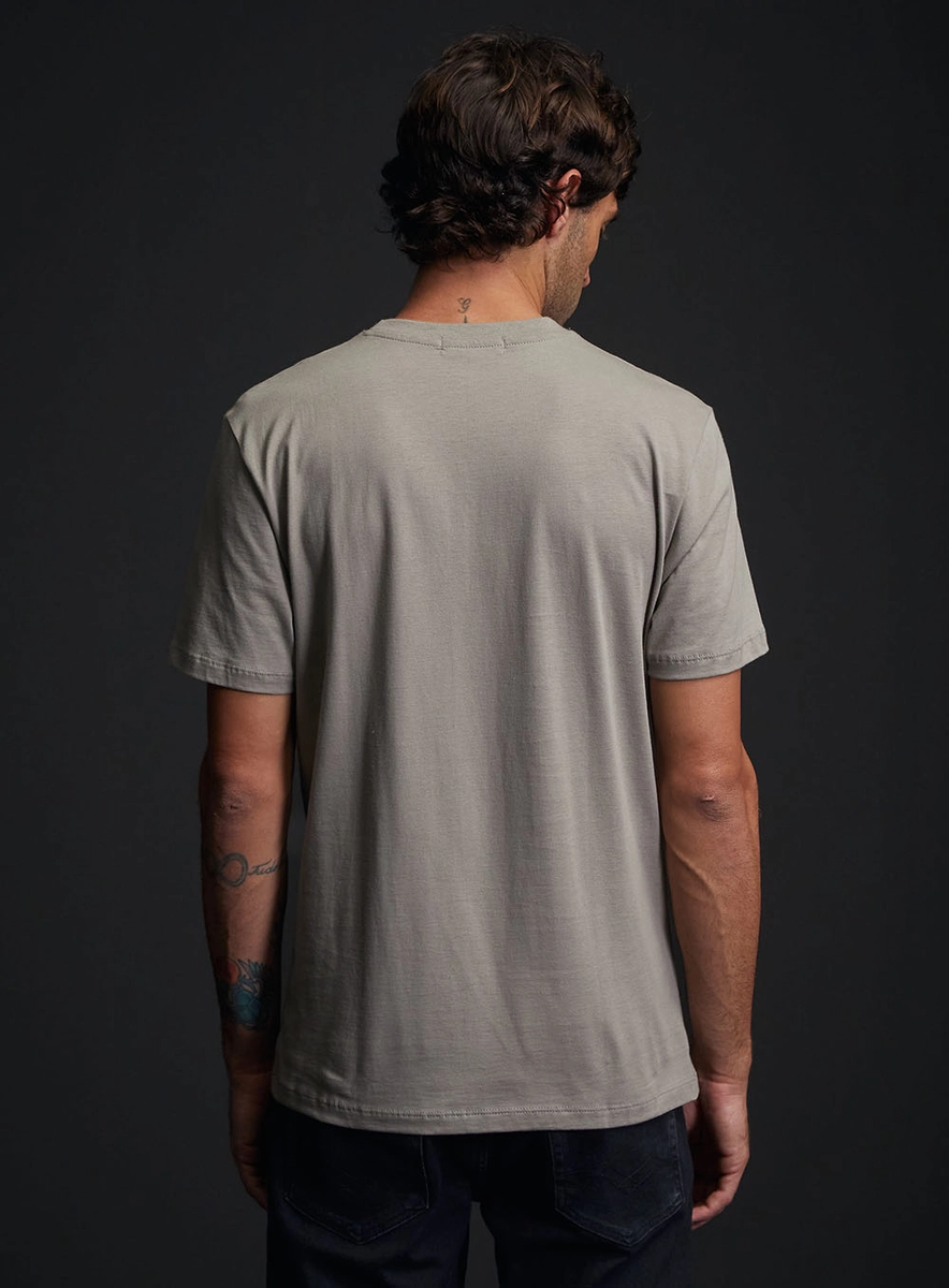 Camiseta Masculina Regular Com Logo Em Relevo Cinza Replay