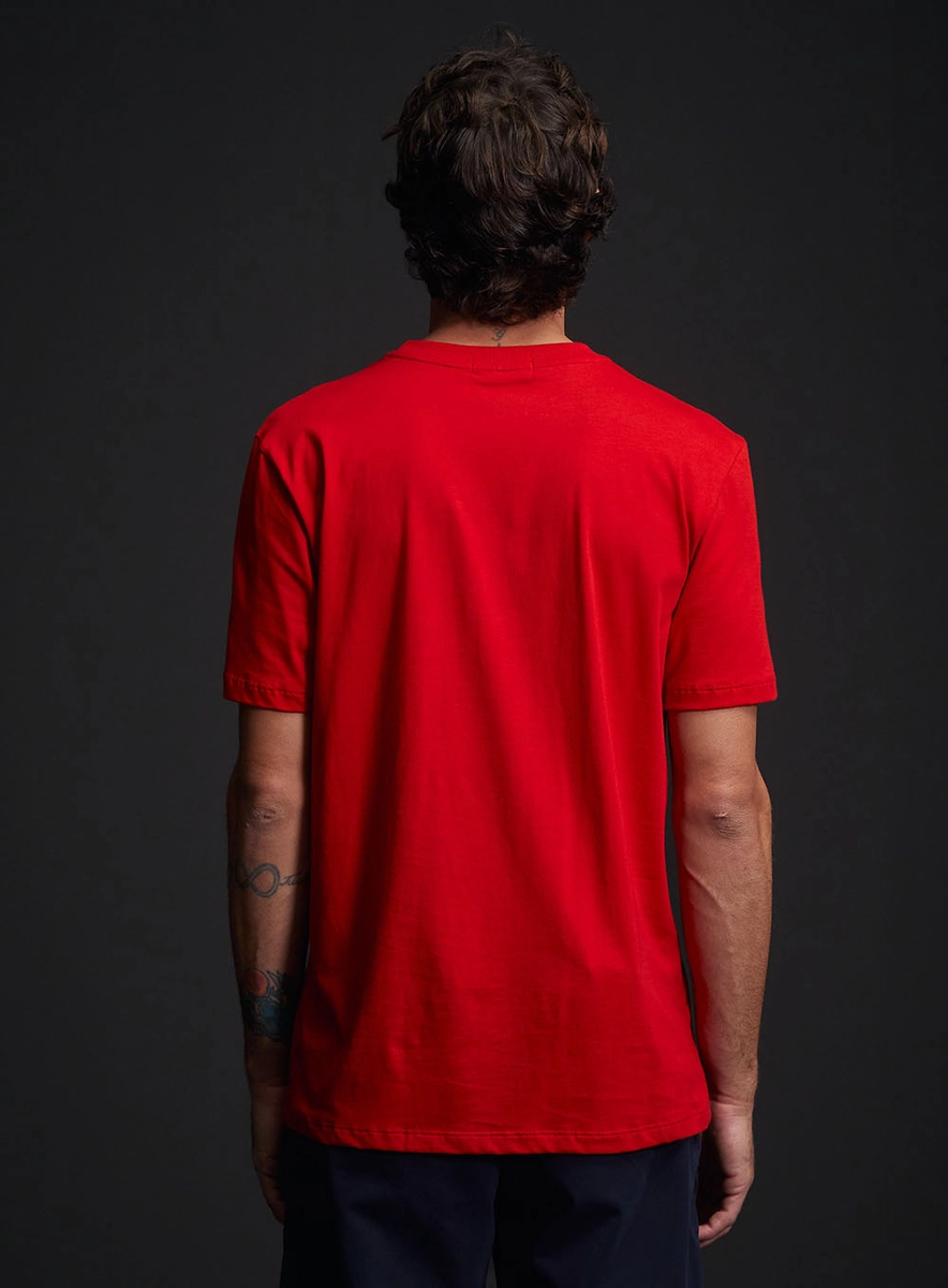 Camiseta Regular Com Estampa Retrô Replay Vermelho Rojo Replay
