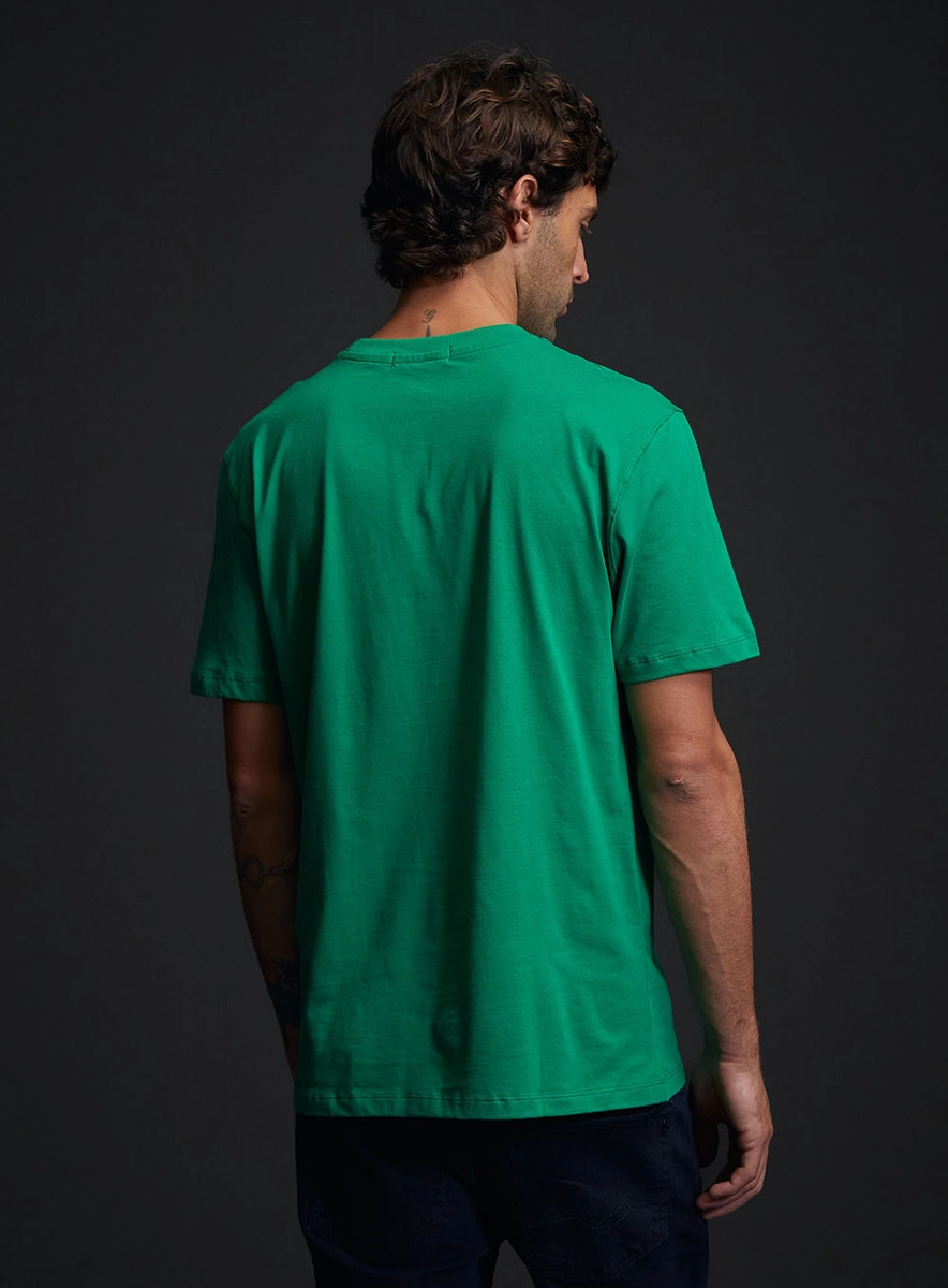 Camiseta Regular Com Detalhe Em Relevo Verde Replay