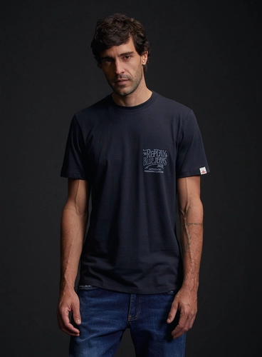 Camiseta Regular Com Estampa Blue Jeans