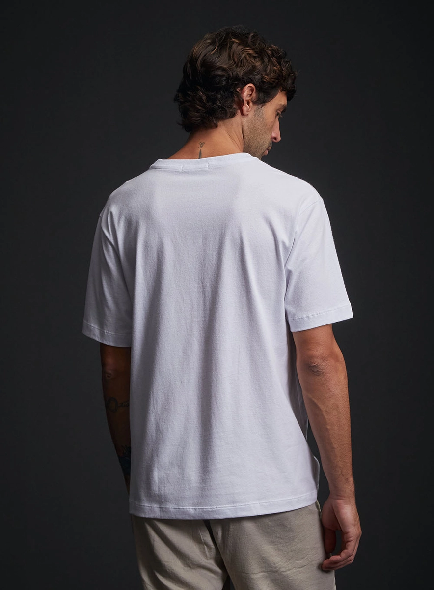 Camiseta Relaxed Estampada Branco Replay