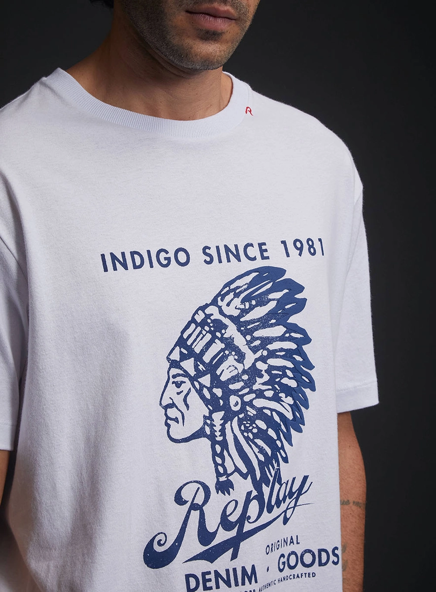 Camiseta Relaxed Estampada Branco Lcecci