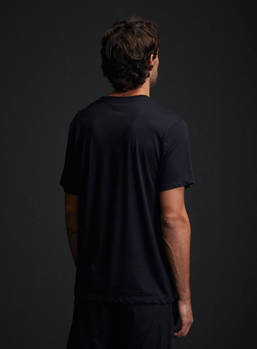 Camiseta Masculina Regular Básica Preto Lcecci