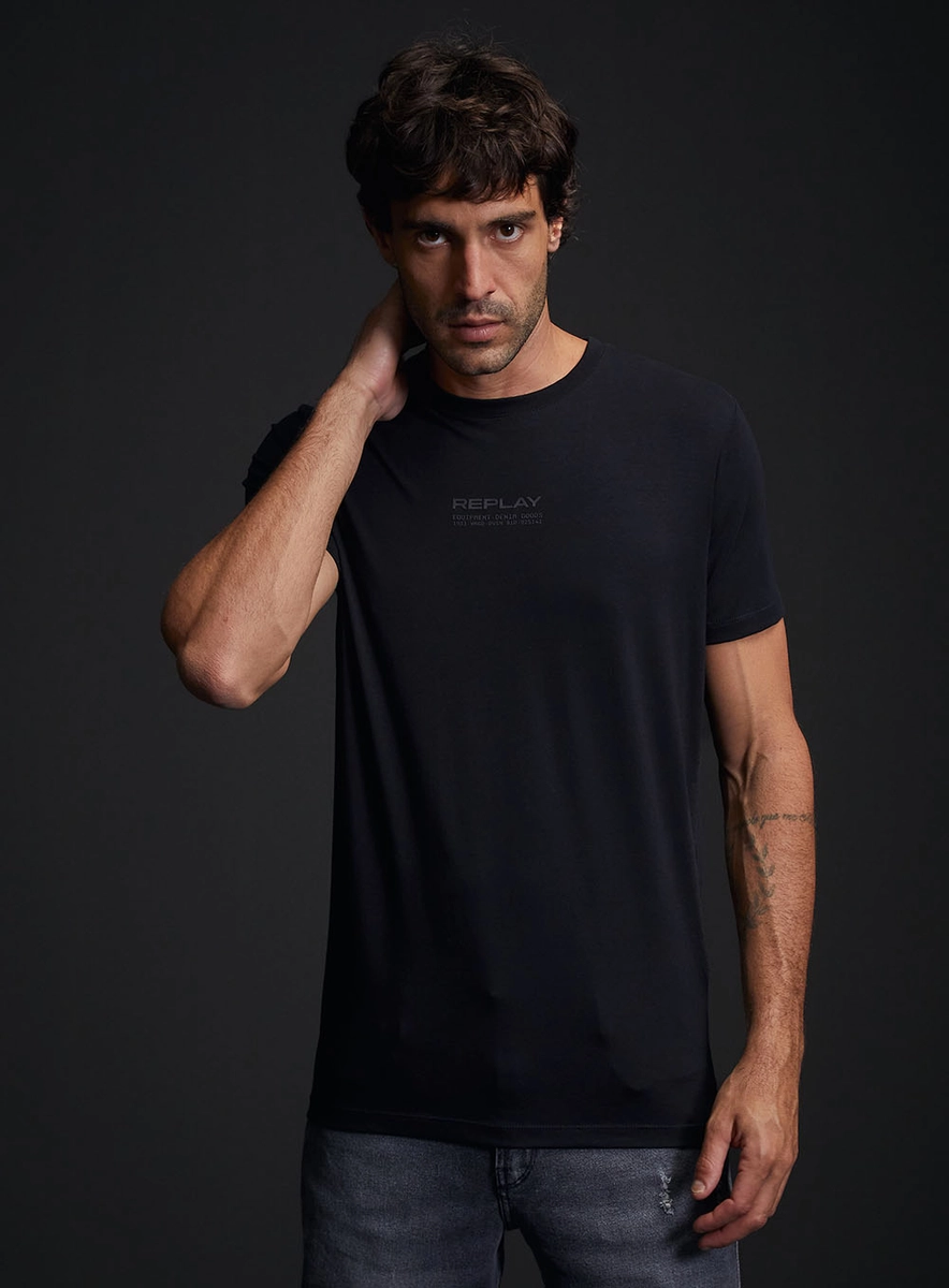 Camiseta Masculina Slim Regular Preto Replay