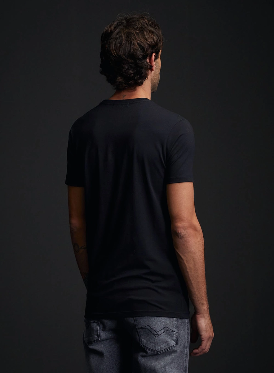 Camiseta Masculina Slim Regular Preto Lcecci