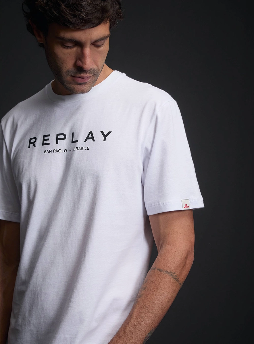 Camiseta Masculina Regular Estampa Frontal Branco Lcecci