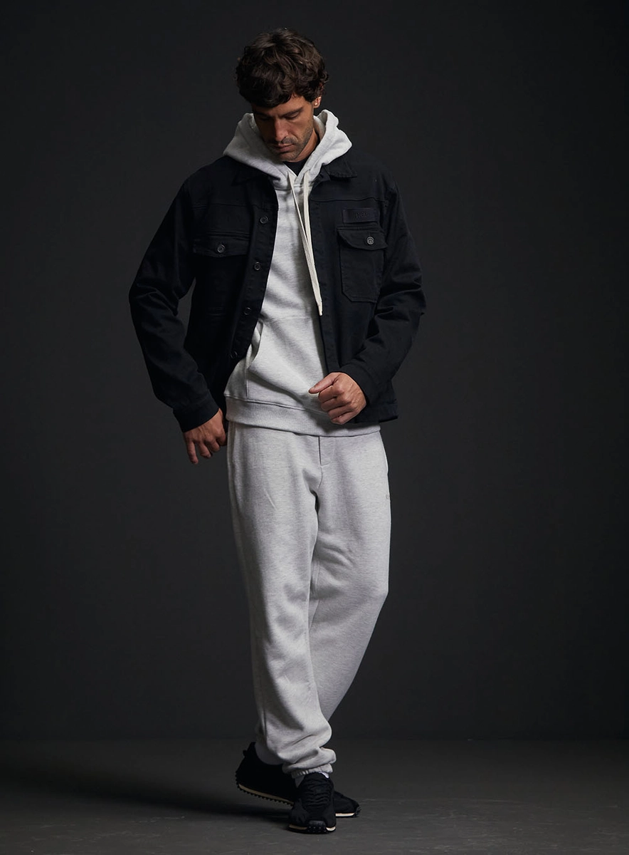 Blusão Masculino Regular Com Capuz Cinza Lcecci