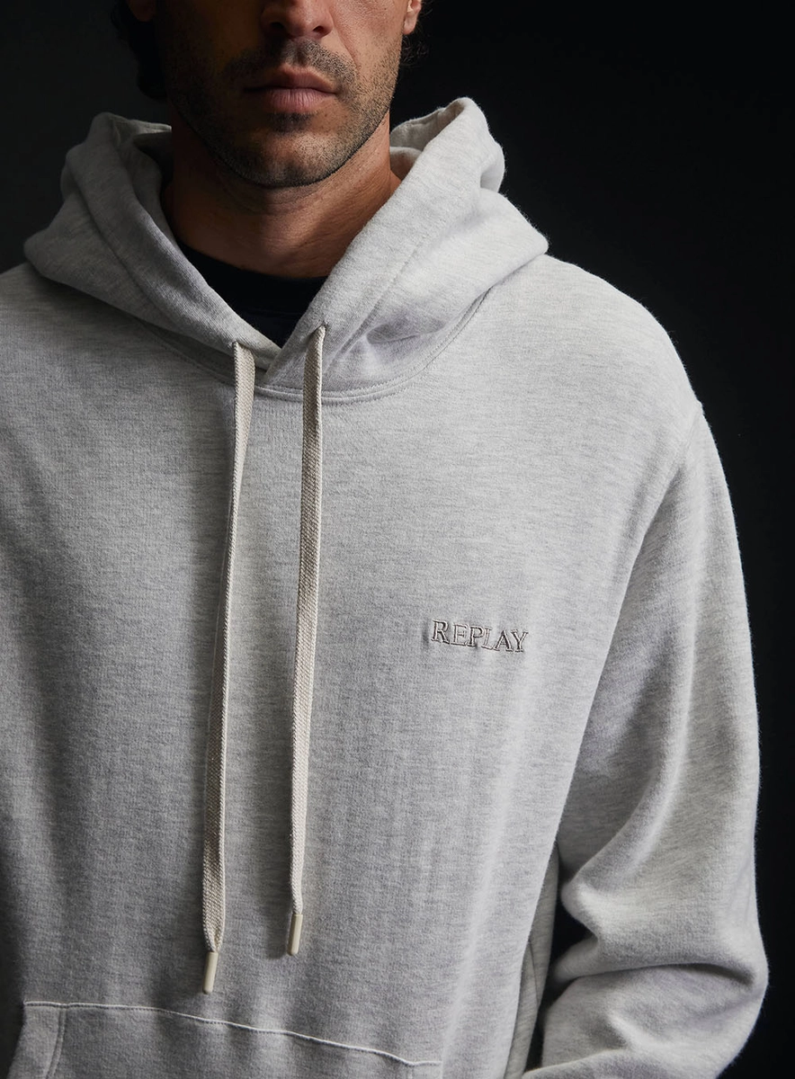 Blusão Masculino Regular Com Capuz Cinza Lcecci