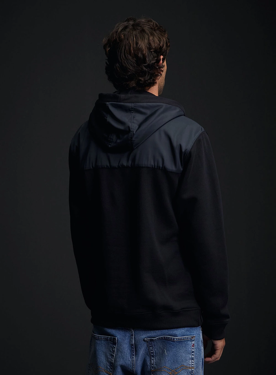 Blusão Moletom Tech Fleence Com Capuz Preto Lcecci