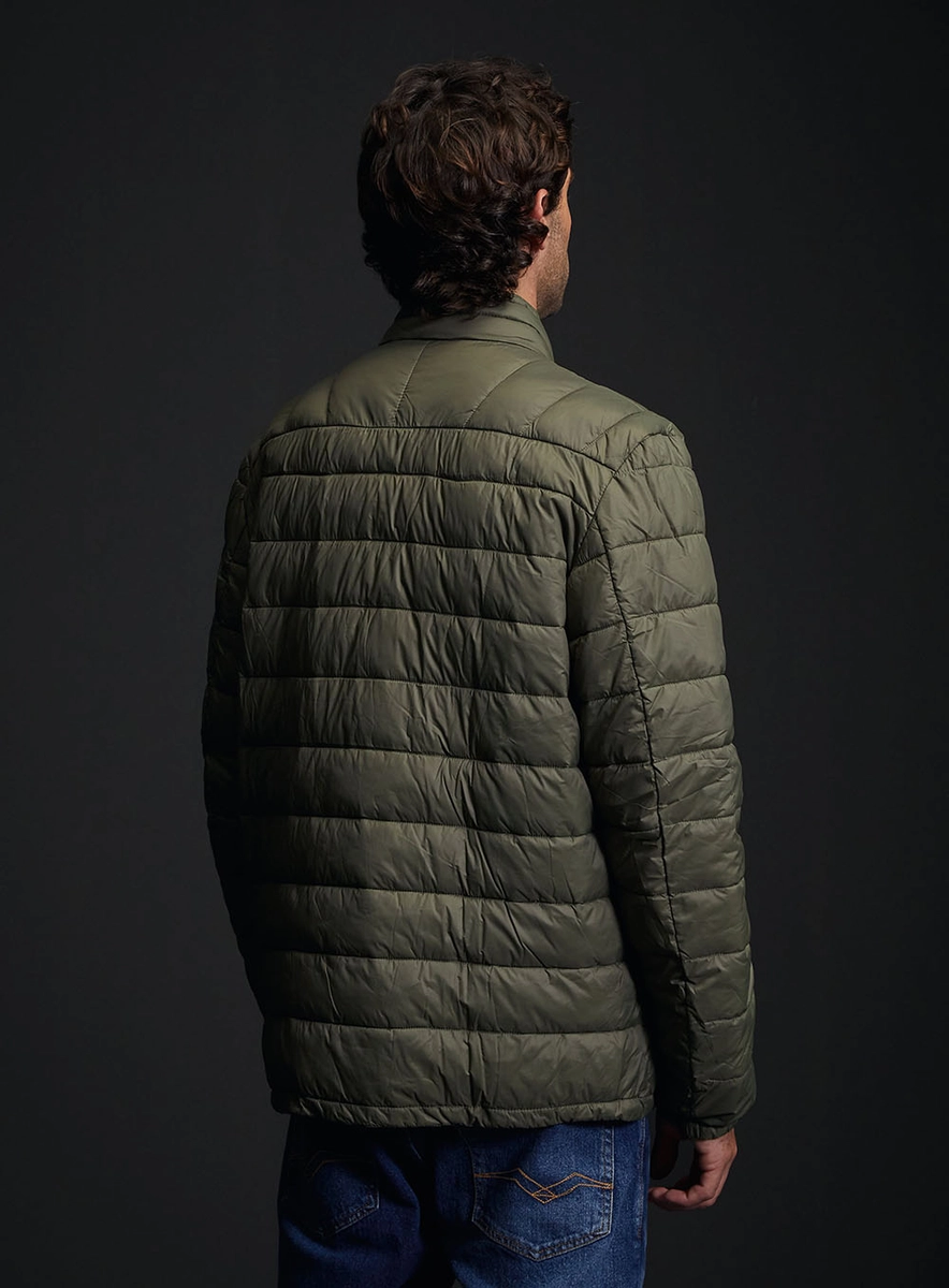 Jaqueta Masculina Matelasse Nylon Básica Verde Replay