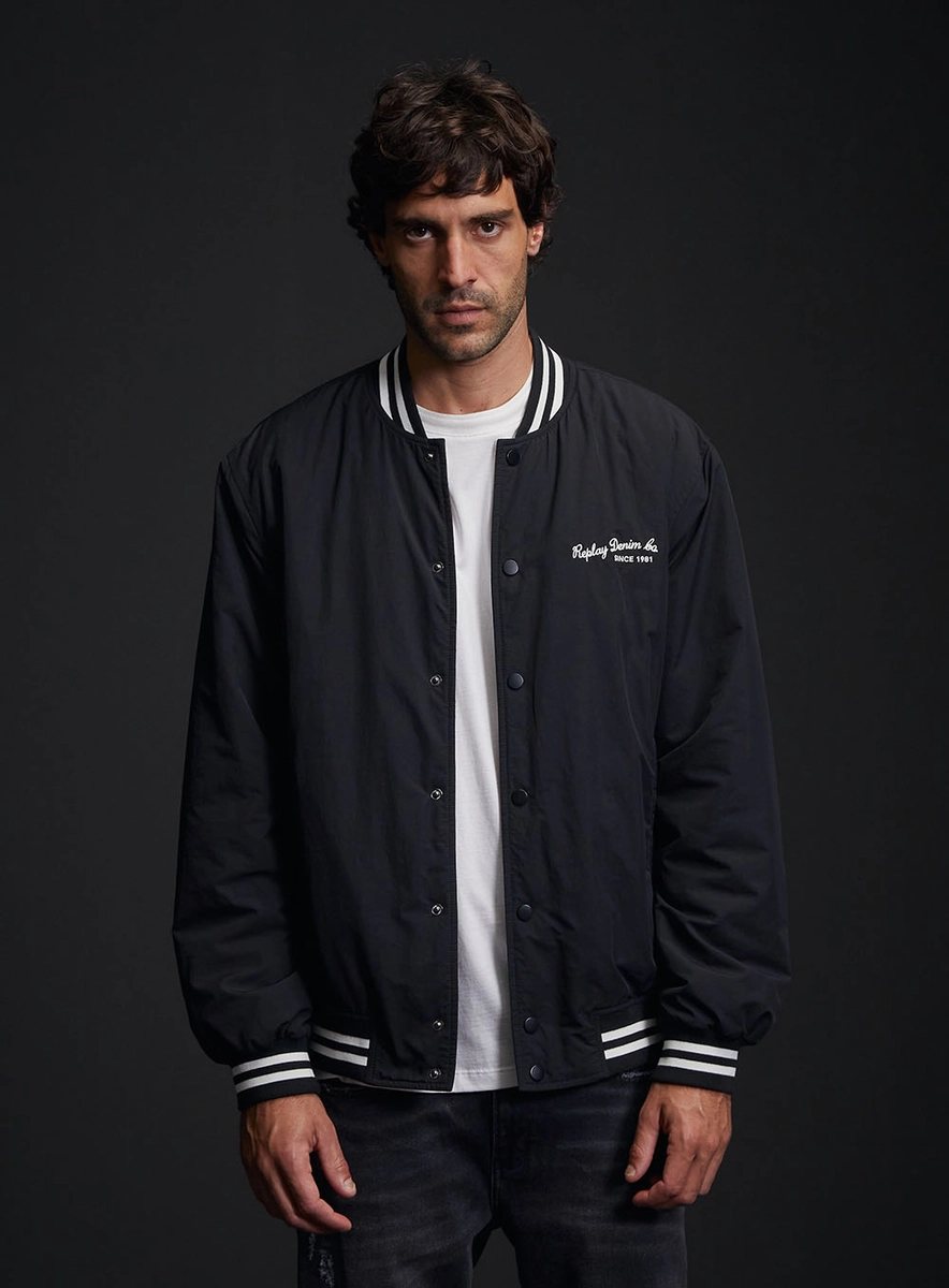 Jaqueta Colegial Regular Masculina Preto Replay
