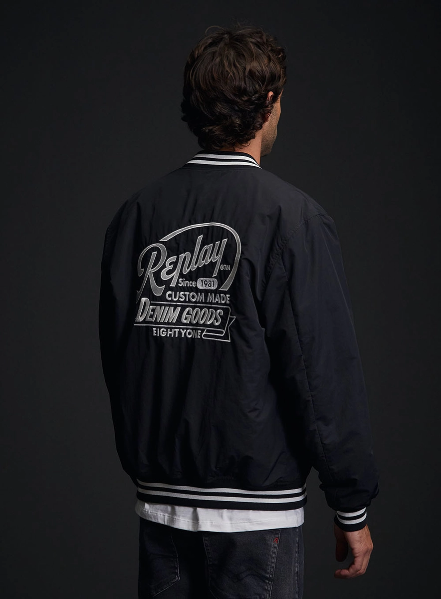 Jaqueta Colegial Regular Masculina Preto Replay