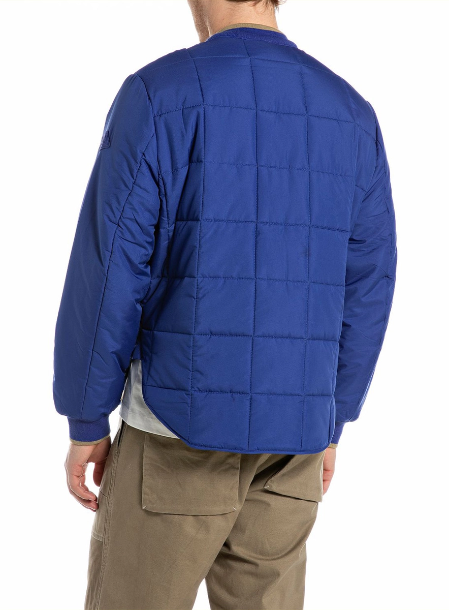 Jaqueta Puffer Relaxed Masculina Gola Alta Azul Replay