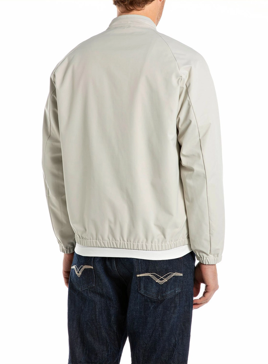 Jaqueta Regular Masculina Gola Padre Cinza Replay