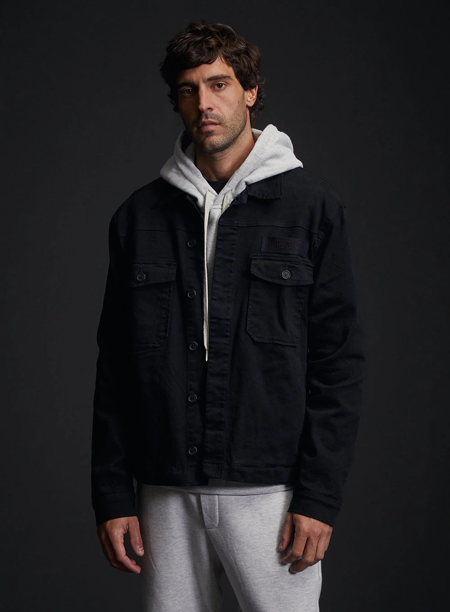 Jaqueta Sarja Masculina Trucker Preto Replay