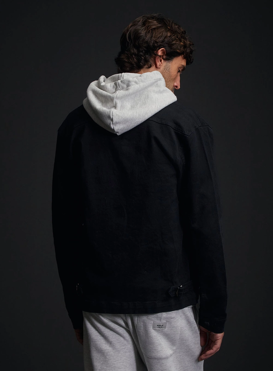 Jaqueta Sarja Masculina Trucker Preto Replay