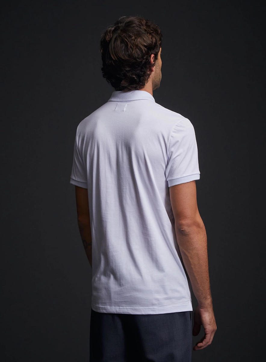 Polo Masculina Regular Pima Branco Replay