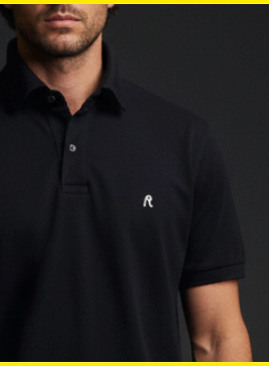 Polo Masculina Regular Básica Pima Preto Lcecci