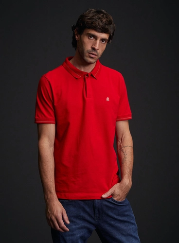 Polo Masculina Regular Fit Com Peitilho Embutido