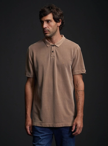 Polo Masculina Regular Fit Com Detalhe Na Gola