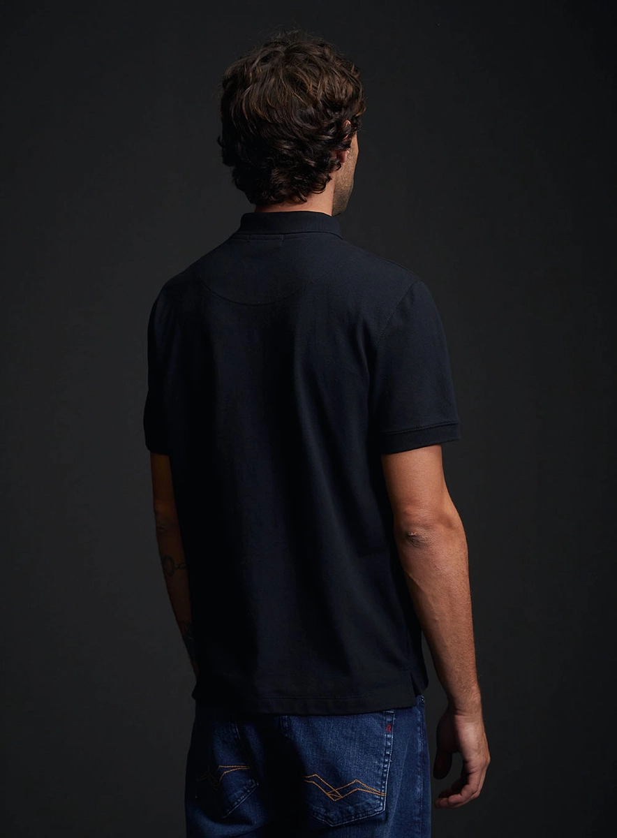 Polo Masculina Regular Fit Preto Replay