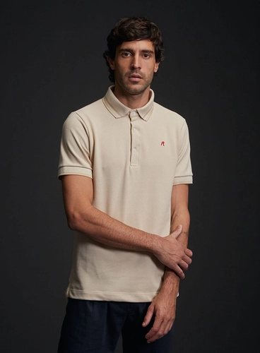 Polo Masculina Regular Texturizada