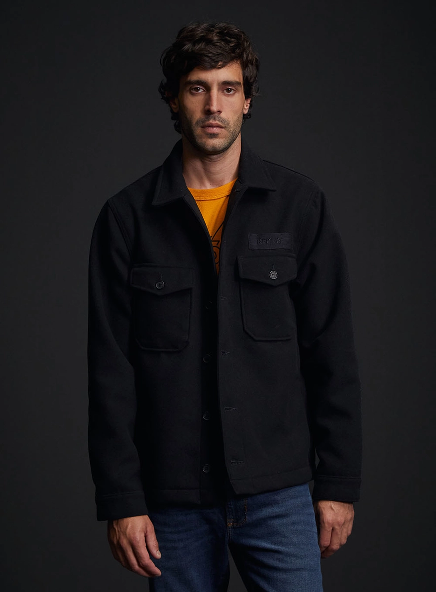 Casaco Regular Alfaiataria Masculina Preto Replay