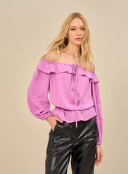 Blusa Feminina Ombro A Ombro Com Babados